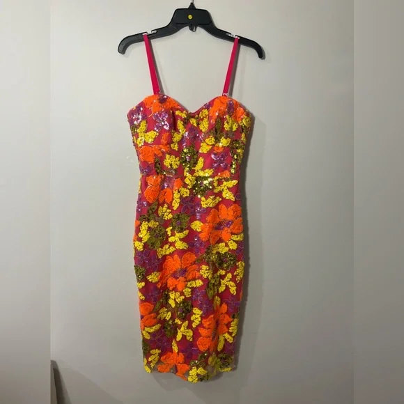 Dress the Population | Dresses | Sequin Floral Dress The Population Dress |  Poshmark